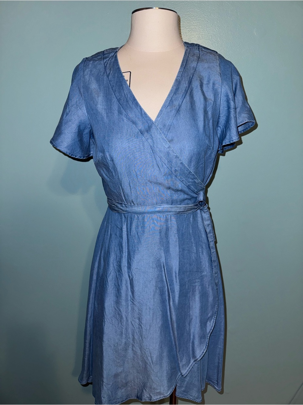 NWT LOFT Denim Wrap Dress Size Small
